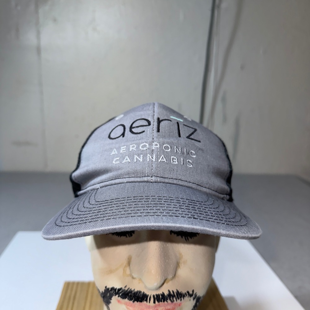 Aeriz‎ Aeroponic Cannabis Port Authority Trucker Hat Grey Black Snapback Cap
